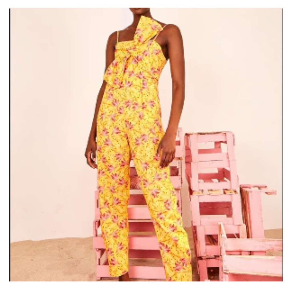 FARM Rio Vibrant Yellow Floral Jumpsuit